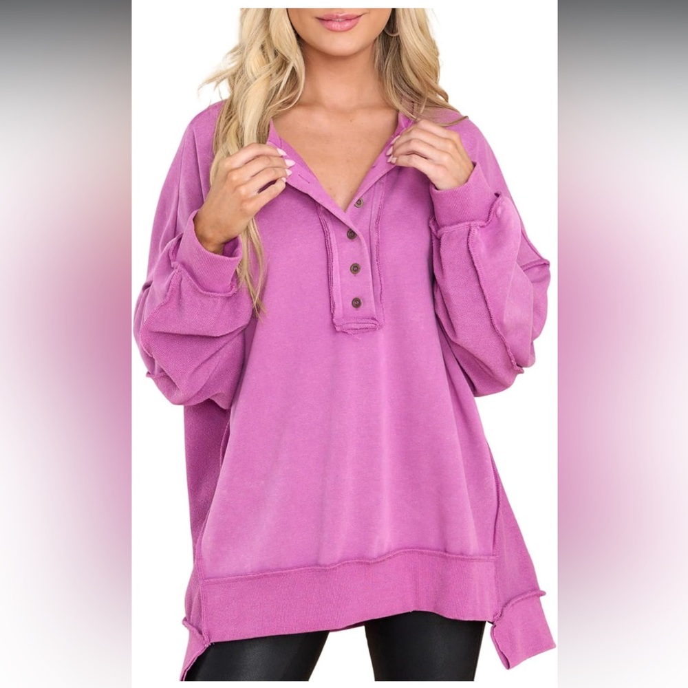 Women's Pink Button-Up Top